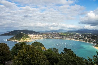 Donostia - san sebastian görünümünden mont igueldo, Bask Ülkesi, İspanya