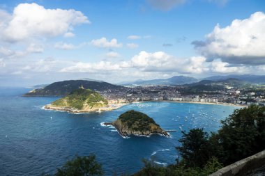 Donostia - san sebastian görünümünden mont igueldo, Bask Ülkesi, İspanya