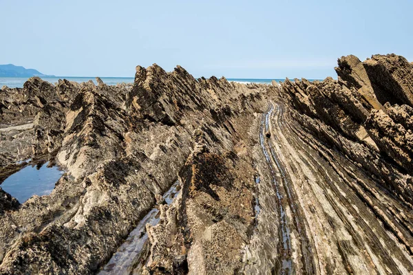 The Flysch Coast of Sakoneta, Zumaia - Basque Country, Spain — Stock Photo, Image