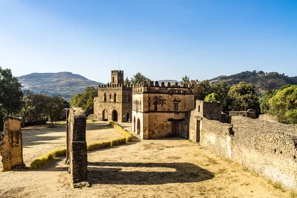 Fasil ghebbi ist die Überreste einer Festungsstadt in Gondar, Äthiopien — Stockfoto