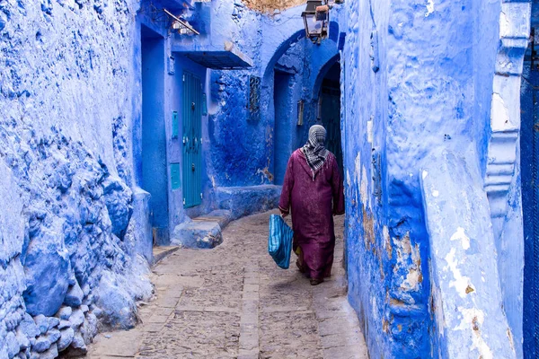 Medine Chefchaouen, Morocco yapılarıyla için mavi tonlarında kaydetti — Stok fotoğraf