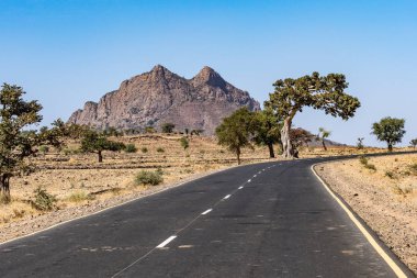 Manzaralı Kuzey Etiyopya Simien Dağları Milli Parkı