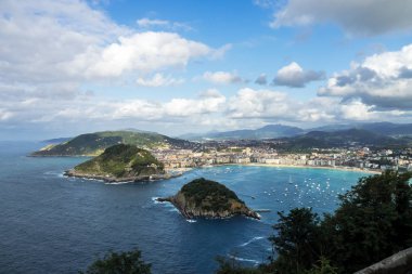 Donostia - san sebastian görünümünden mont igueldo, Bask Ülkesi, İspanya