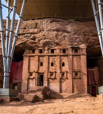 Bete Abba Libanos kaya kesme Kilisesi, Lalibela, Etiyopya