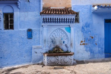 Medine Chefchaouen, Morocco yapılarıyla için mavi tonlarında kaydetti