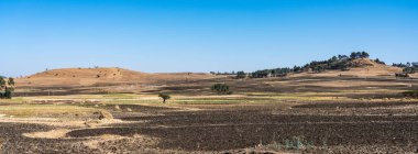 Manzaralı Gondar ve Simien dağlar, Etiyopya, Afrika arasında