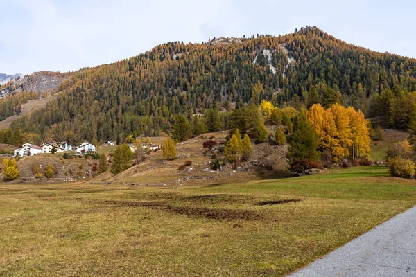 Suiza - Tschierv, ciudad en el valle de Val Mustair en el cantón de los Grisones — Foto de Stock