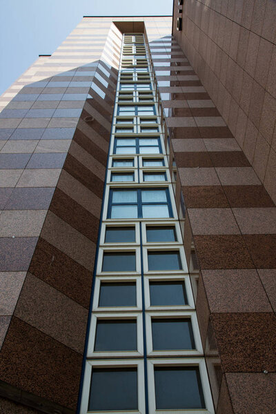 Modern office building in Munich in Germany. Symmetry. Minimalism.