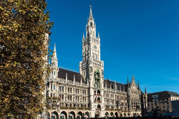 The New Town Hall at Marienplatz in Munich, Baviera, Alemanha — Fotografia de Stock