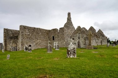 The ancient monastic city of Clonmacnoise in Ireland clipart