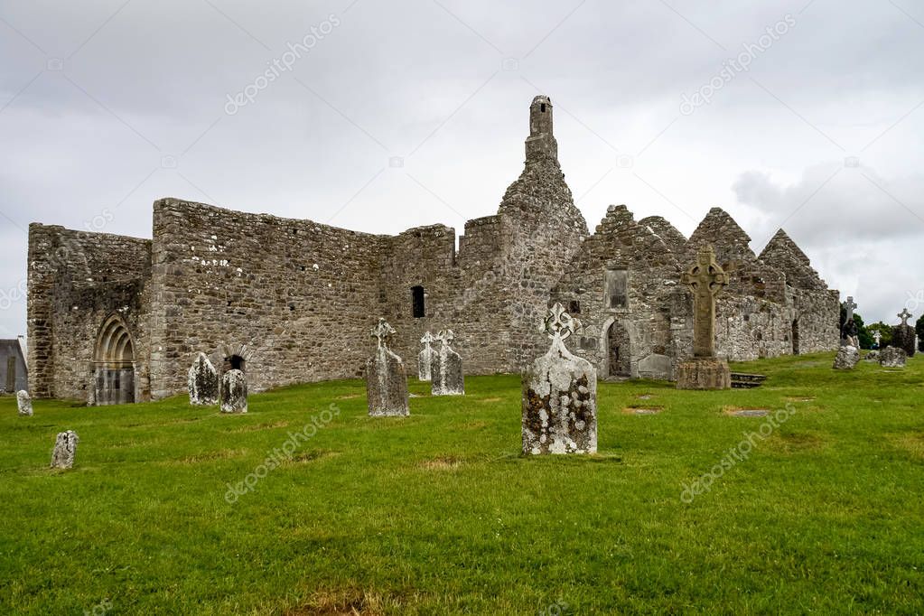 The ancient monastic city of Clonmacnoise in Ireland