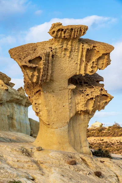 Uitzicht op de erosies van Bolnuevo, Las Gredas, Mazarron. Murcia, Spanje — Stockfoto