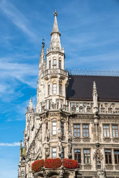 Az új városháza, a Marienplatz München, Bajorország, Németország — Stock Fotó