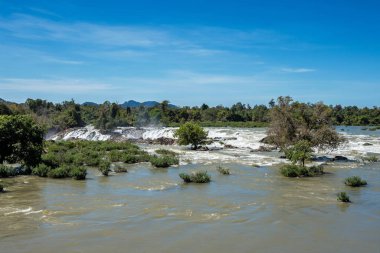 Güney Laos 'ta Mekong Nehri üzerinde Khone Phapheng Falls.