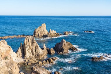 Cabo de Gata Nijar Park Kayalık Kıyısı, Almeria, İspanya