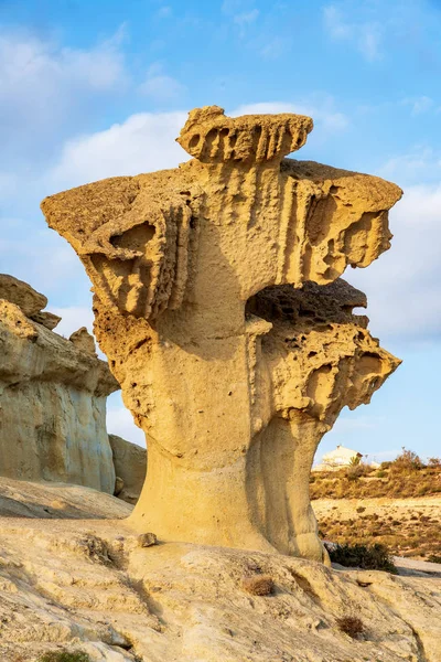 Uitzicht op de erosies van Bolnuevo, Las Gredas, Mazarron. Murcia, Spanje — Stockfoto