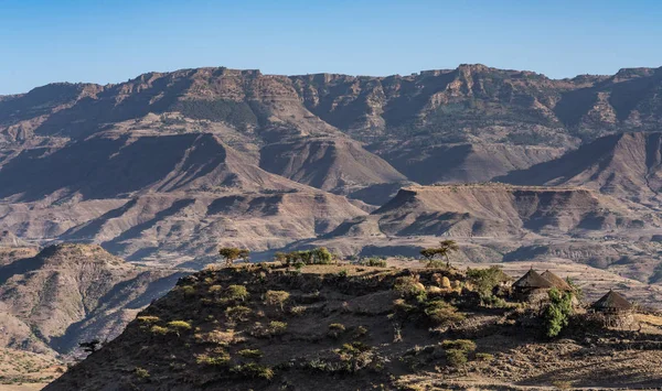 Paisaje en las tierras altas de Lalibela, Etiopía — Foto de Stock