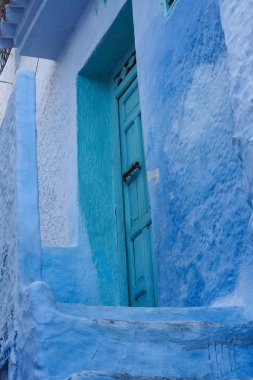 Medine Chefchaouen, Morocco yapılarıyla için mavi tonlarında kaydetti