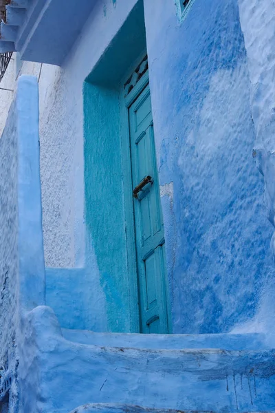 Medine Chefchaouen, Morocco yapılarıyla için mavi tonlarında kaydetti — Stok fotoğraf