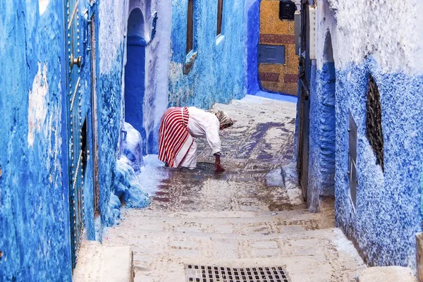 Медіна Chefchaouen, Марокко, відомий за його будівлями у відтінки синього — стокове фото