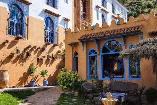 Chefchaouen Medina, Maroko, známý pro jeho budov v odstínech modré — Stock fotografie