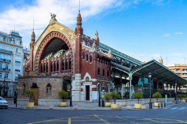 Valencia, İspanya. Mercado Central - ünlü eski pazar salonu