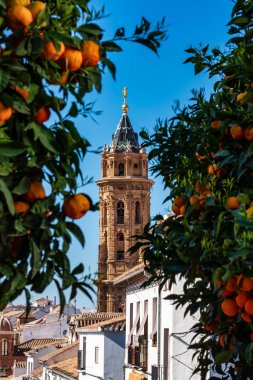 San Sebastian church tower in Antequera, Malaga Province, Andalu clipart