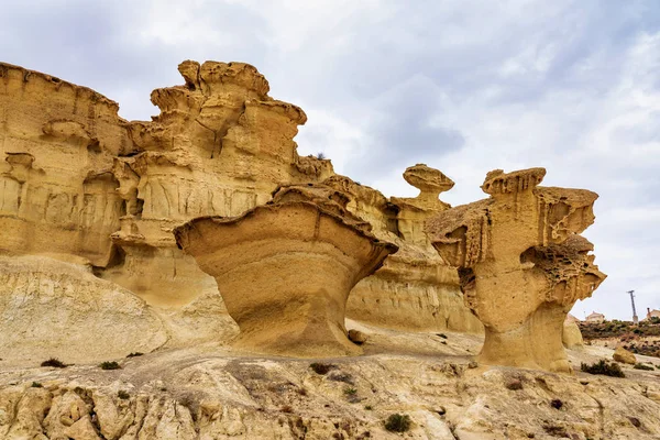 Uitzicht op de erosies van Bolnuevo, Las Gredas, Mazarron. Murcia, Spanje — Stockfoto