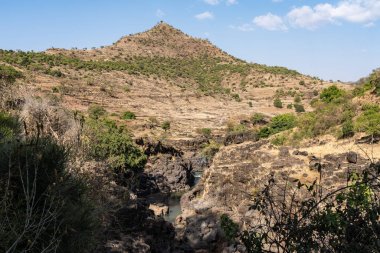Mavi Nil falls, Tis-ruhum Etiyopya, Afrika yakınındaki manzaralı