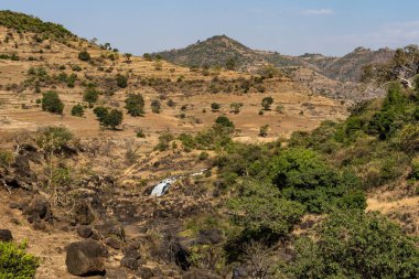 Mavi Nil falls, Tis-ruhum Etiyopya, Afrika yakınındaki manzaralı