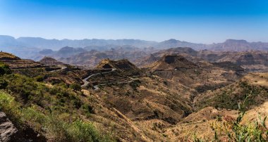 Manzaralı Kuzey Etiyopya Simien Dağları Milli Parkı