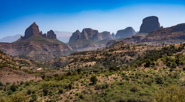 Landscape view of the Simien Mountains National Park in Northern Ethiopia clipart