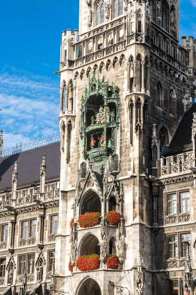 Az új városháza, a Marienplatz München, Bajorország, Németország — Stock Fotó