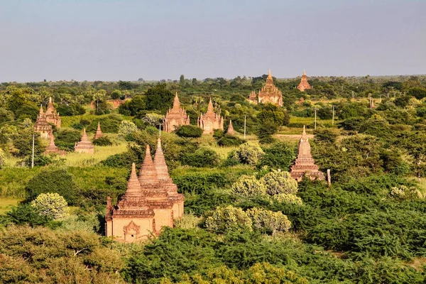 Templos de Bagan na região de Mandalay na Birmânia, Mianmar — Fotografia de Stock