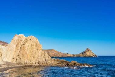 Cabo de Gata Nijar Park Kayalık Kıyısı, Almeria, İspanya