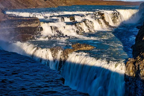 Vue sur la cascade de Gullfoss en Islande en Europe . — Photo