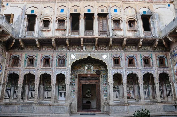 Haveli in Nawalgarh, Rajasthan in Noord-India. — Stockfoto