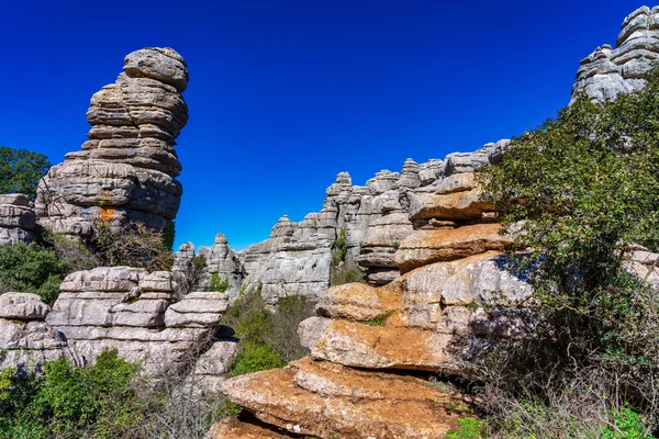 El Torcal de Antequera, Andalusie, Španělsko, poblíž Antequera, provincie Malaga. — Stock fotografie