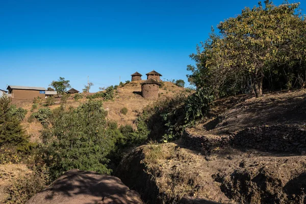 Lalibela, Etiopie. Slavné skalní kostel svatého Jiří - Bete Giyorgis — Stock fotografie