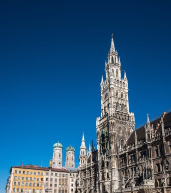 marienplatz Münih, Bavyera, Almanya, yeni Belediye Binası