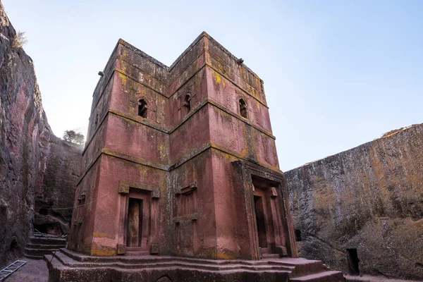 Lalibela, Äthiopien. berühmte aus Felsen gehauene Kirche des Heiligen Georgius - bete giyorgis — Stockfoto