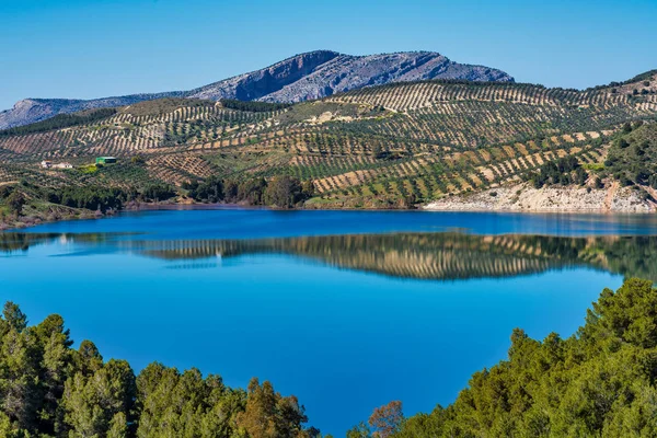 エンバルス・デル・グアダルーチェ湖,アルダレス貯水池,マラガ,アンダルシア,スペイン — ストック写真