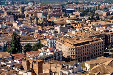 Endülüs'teki Granada'nın Cityscape manzarası, İspanya