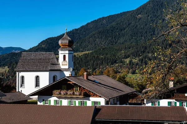 Wamberg w pobliżu Garmisch to najwyżej położona wioska w Niemczech. — Zdjęcie stockowe