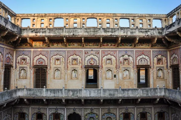 Haveli in nawalgarh, rajasthan in nordindien. — Stockfoto