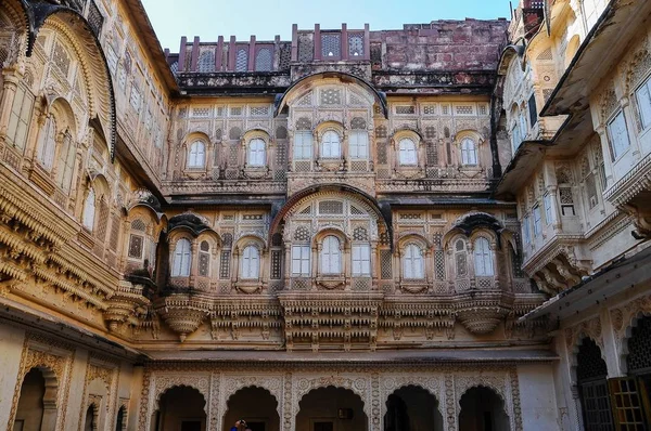 在焦特布尔，拉贾斯坦邦，在印度的最大堡垒之一 Mehrangarh 堡 — 图库照片