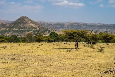 Etiyopya, Afrika'nın Amara bölgesinde Mavi Nil şelalesi yakınındaki manzara görünümü