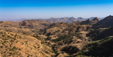 Manzaralı Kuzey Etiyopya Simien Dağları Milli Parkı