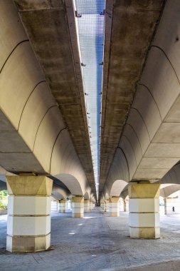 Turia bahçelerindeki Pont Del Regne köprüsü. Valencia İspanya'da