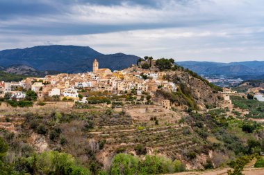 Pastoral eski kasaba Polop, Costa Blanca, Alicante, İspanya
